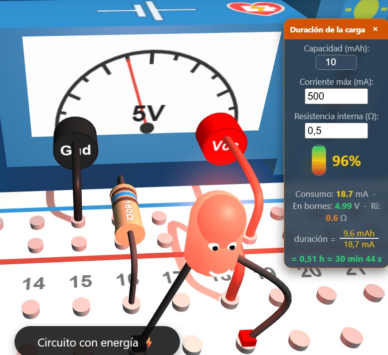 Fuente agotándose con 10 mAh