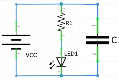 LED en paralelo con capacitor